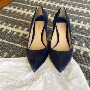 Stuart Weitzman “Stuart 85” Navy Suede Pump - 9